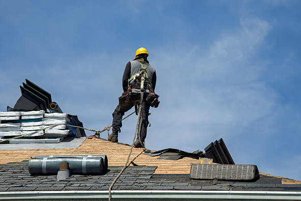 Professional Flat Roof Repair technician working in Massapequa Park, NY